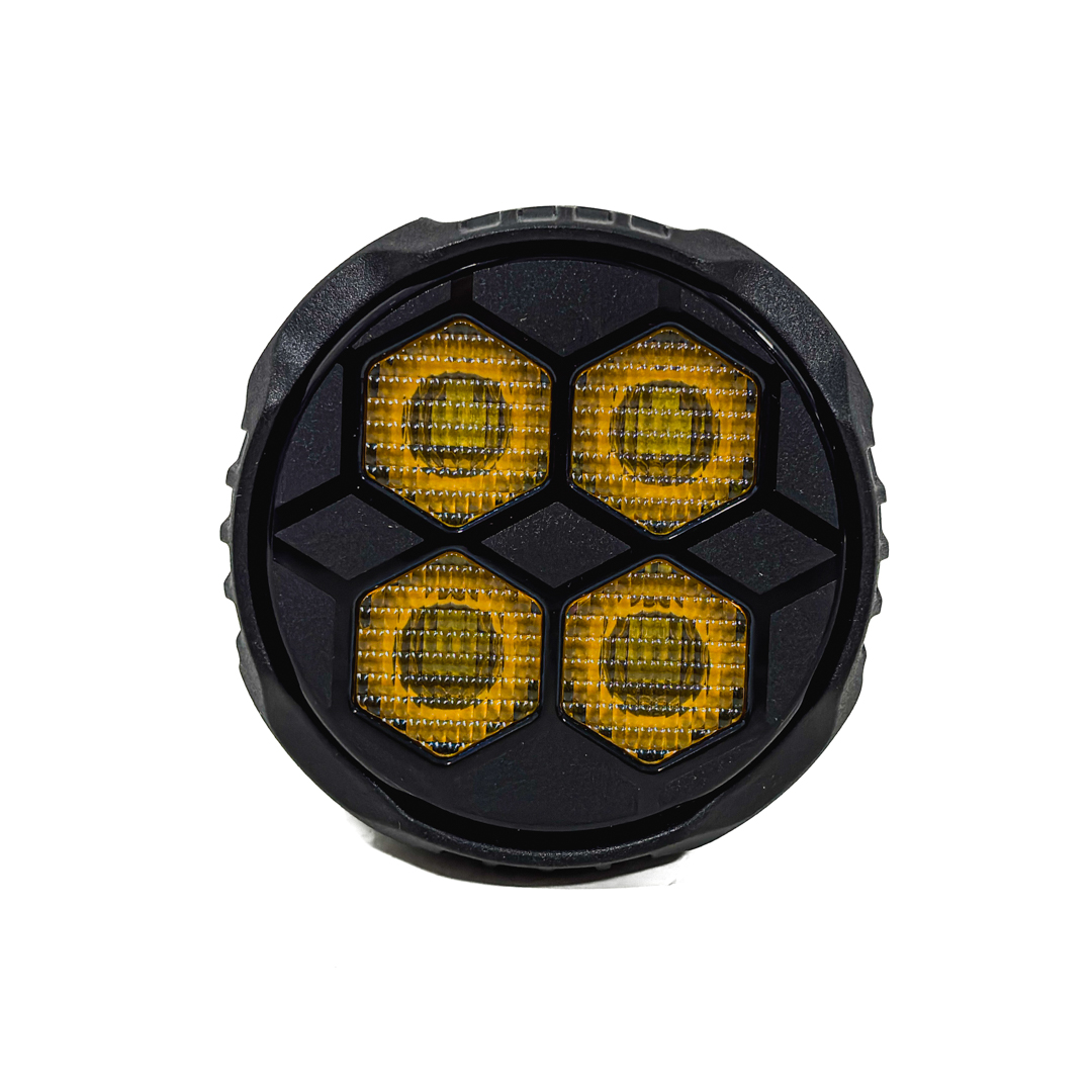 OFF ROAD FARO DE LED UNIVERSAL REDONDO 3,1" - 40 WATTS - 4 CHIPS LED OSRAM LP/HF - 12V/24V COLOR AMBAR - 4