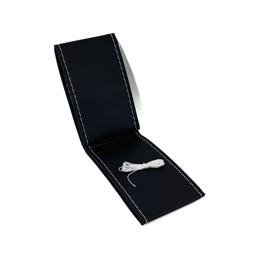 CUBRE VOLANTE CUBRE VOLANTE UNIVERSAL CON CUERINA PARA COSER NEGRO CON COSTURA BLANCA / CAJA POR 200 UN. - 2