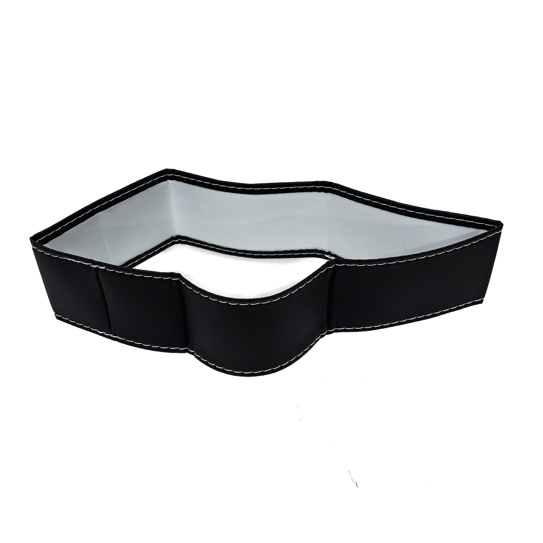 CUBRE VOLANTE CUBRE VOLANTE UNIVERSAL CON CUERINA PARA COSER NEGRO CON COSTURA BLANCA / CAJA POR 200 UN. - 3