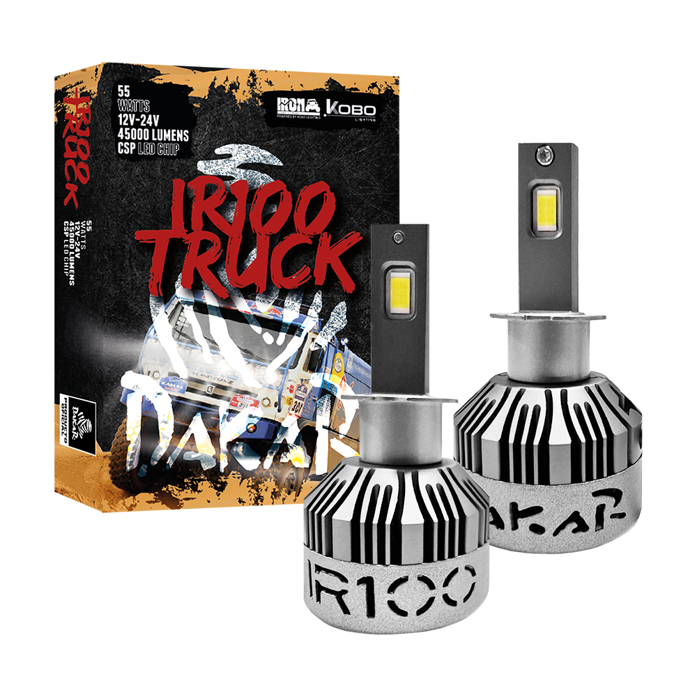 OFF ROAD KIT DE LED DAKAR NEW SERIES CANBUS TRUCK - H1 DAKAR NEW SERIES 50% + LUZ CHIP CSP SUPER CANBUS 45000 LUMENS 55 WATTS 12V - 24V CON COOLER - 3