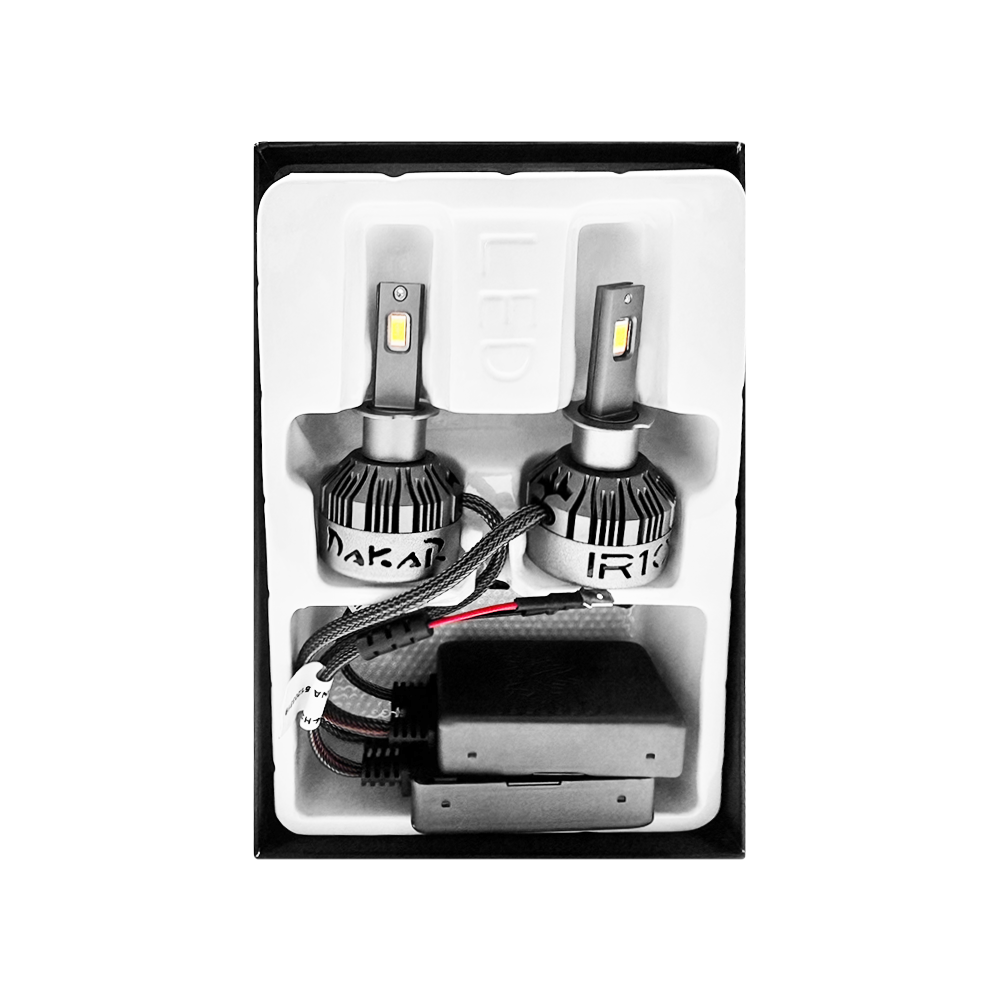 OFF ROAD KIT DE LED DAKAR NEW SERIES CANBUS TRUCK - H1 DAKAR NEW SERIES 50% + LUZ CHIP CSP SUPER CANBUS 45000 LUMENS 55 WATTS 12V - 24V CON COOLER - 5