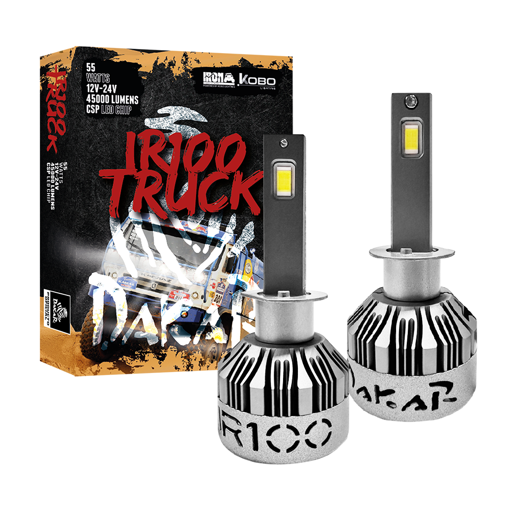 OFF ROAD KIT DE LED DAKAR NEW SERIES CANBUS TRUCK - H3 DAKAR NEW SERIES 50% + LUZ CHIP CSP SUPER CANBUS 45000 LUMENS 55 WATTS 12V - 24V CON COOLER - 3