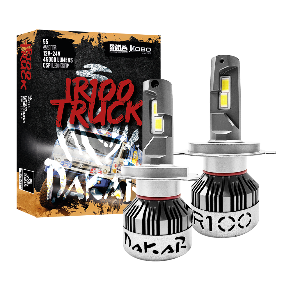 OFF ROAD KIT DE LED DAKAR NEW SERIES CANBUS TRUCK - H4 DAKAR NEW SERIES 50% + LUZ CHIP CSP SUPER CANBUS 45000 LUMENS 55 WATTS 12V - 24V CON COOLER - 3