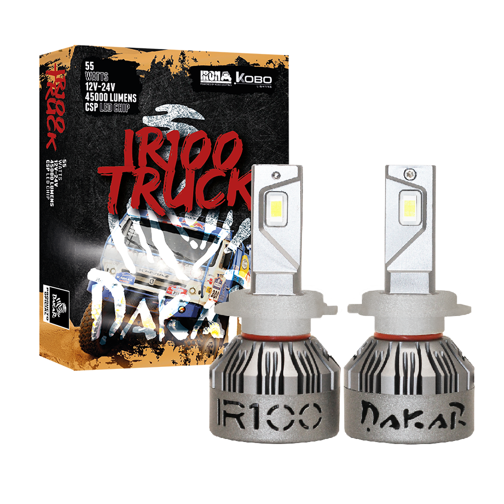 OFF ROAD KIT DE LED DAKAR NEW SERIES CANBUS TRUCK - H7 DAKAR NEW SERIES 50% + LUZ CHIP CSP SUPER CANBUS 45000 LUMENS 55 WATTS 12V - 24V CON COOLER - 3