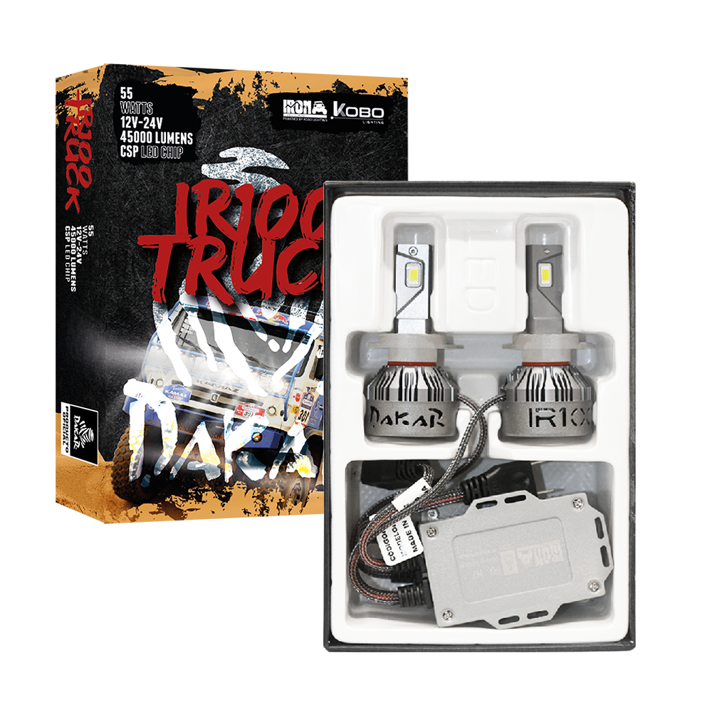 OFF ROAD KIT DE LED DAKAR NEW SERIES CANBUS TRUCK - H7 DAKAR NEW SERIES 50% + LUZ CHIP CSP SUPER CANBUS 45000 LUMENS 55 WATTS 12V - 24V CON COOLER - 4