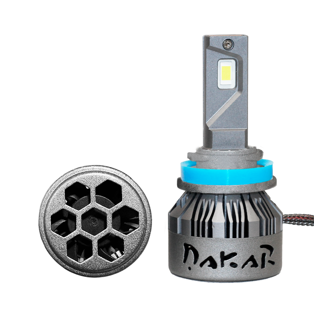 OFF ROAD KIT DE LED DAKAR NEW SERIES CANBUS TRUCK - H11 DAKAR NEW SERIES 50% + LUZ CHIP CSP SUPER CANBUS 45000 LUMENS 55 WATTS 12V - 24V CON COOLER - 2