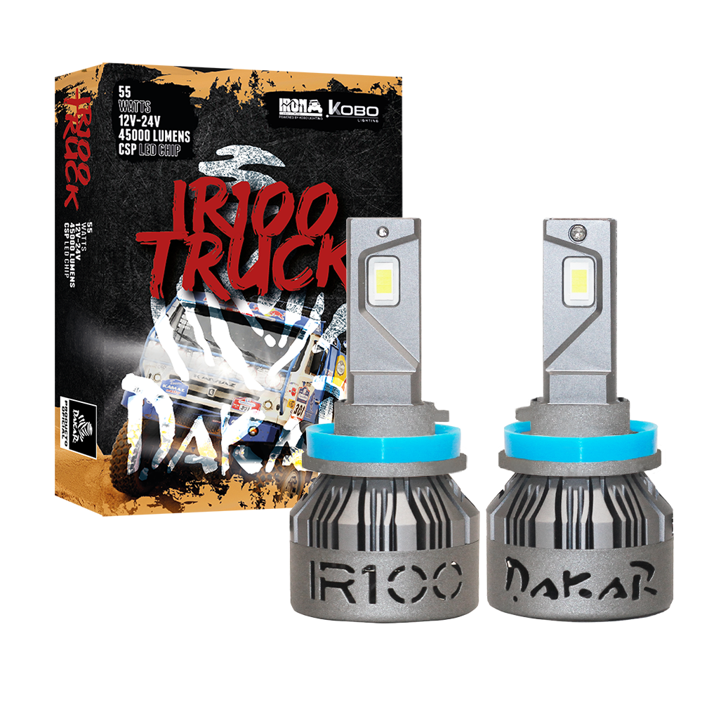 OFF ROAD KIT DE LED DAKAR NEW SERIES CANBUS TRUCK - H11 DAKAR NEW SERIES 50% + LUZ CHIP CSP SUPER CANBUS 45000 LUMENS 55 WATTS 12V - 24V CON COOLER - 3
