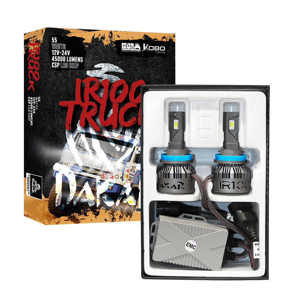 OFF ROAD KIT DE LED DAKAR NEW SERIES CANBUS TRUCK - H11 DAKAR NEW SERIES 50% + LUZ CHIP CSP SUPER CANBUS 45000 LUMENS 55 WATTS 12V - 24V CON COOLER - 4
