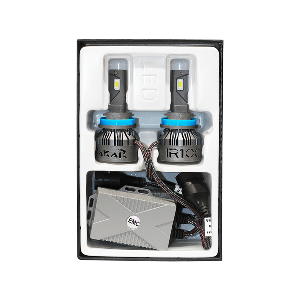 OFF ROAD KIT DE LED DAKAR NEW SERIES CANBUS TRUCK - H11 DAKAR NEW SERIES 50% + LUZ CHIP CSP SUPER CANBUS 45000 LUMENS 55 WATTS 12V - 24V CON COOLER - 5