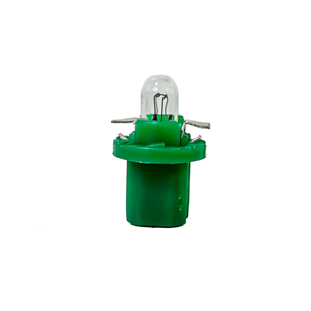 LAMPARAS DE SEÑALIZACION 12V 1.2W BX8.5D/2 12V 1.2W  BLACK 2721 CON PORTALAMPARA VERDE  (CODIGO ANTERIOR: 12600KO) CANTIDAD POR CAJA MASTER 5000