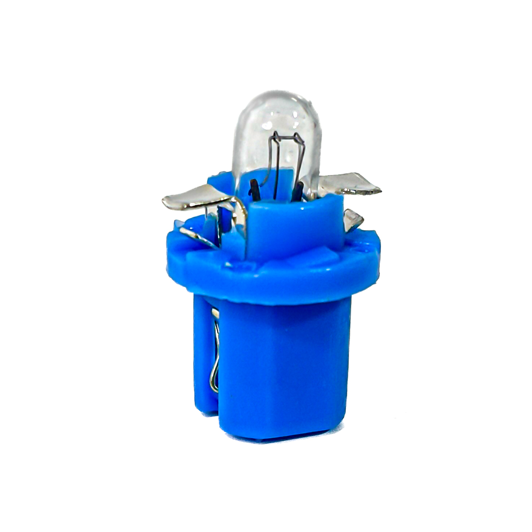 LAMPARAS DE SEÑALIZACION 12V 1.2W BX8.5D/1.5 12V 1.2W  BLACK 2721 CON PORTALAMPARA AZUL  (CODIGO ANTERIOR: 12603KO) CANTIDAD POR CAJA MASTER 5000