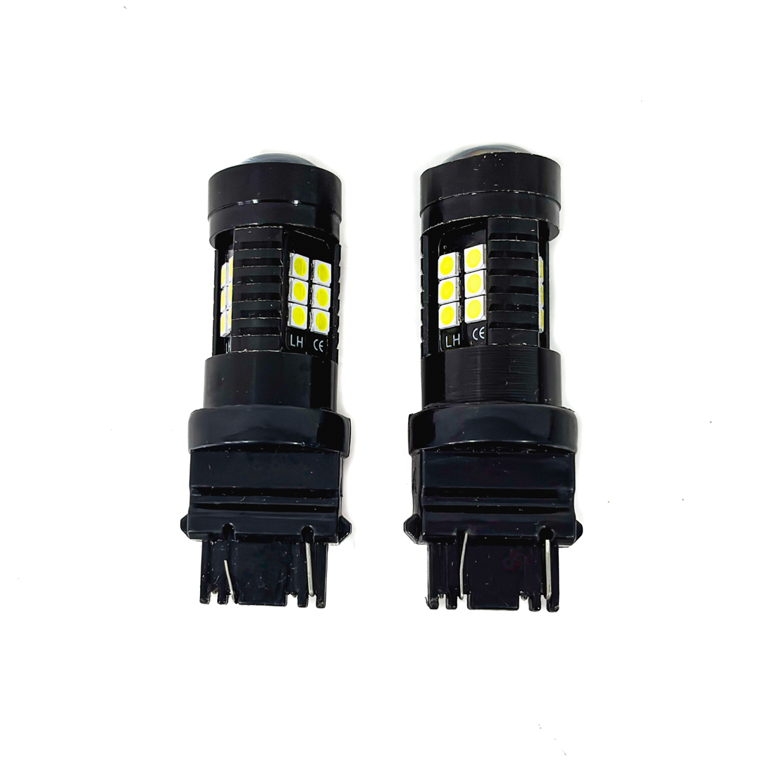 LED SEÑALIZACION CANBUS BLISTER X 2 - 3157 P27/7W 2 POLOS CULOTE PLASTICO 45 LED 3014 SMD - CANBUS - BLANCO 12V - 24V