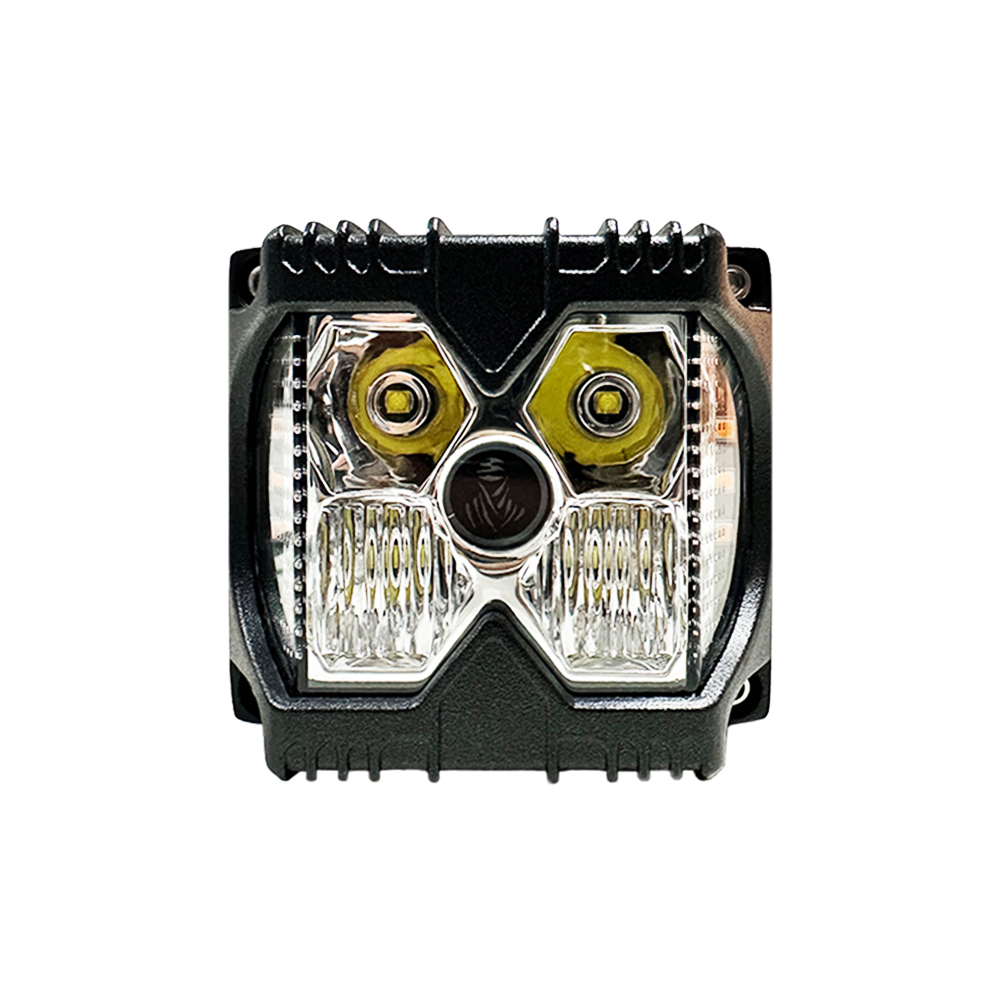 OFF ROAD FARO DE LED FARO CUADRADO DAKAR 4" BLANCO + DRL AMBAR CON LOGO DAKAR BACKLIGHT 12V - 24V 30 WATTS - 2