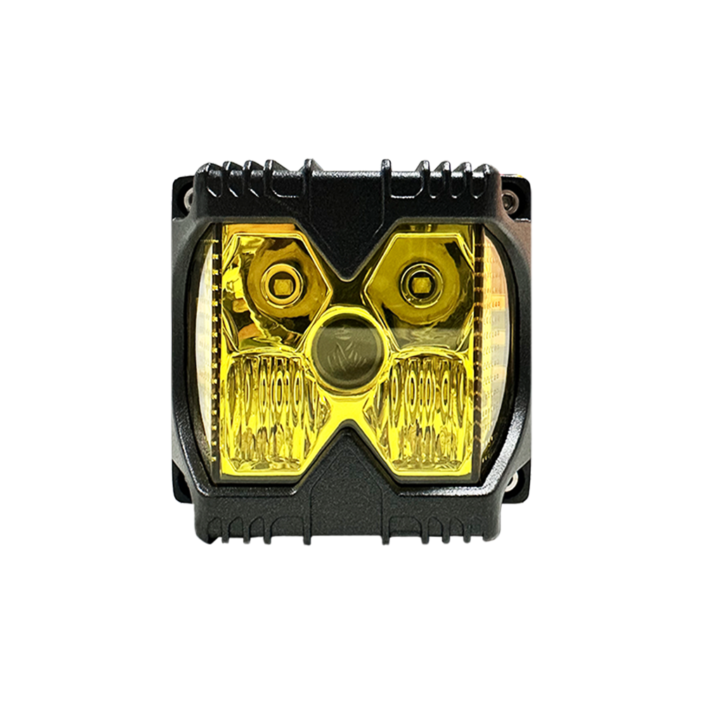 OFF ROAD FARO DE LED FARO CUADRADO DAKAR 4" AMBAR + DRL AMBAR CON LOGO DAKAR BACKLIGHT 12V - 24V 30 WATTS - 2