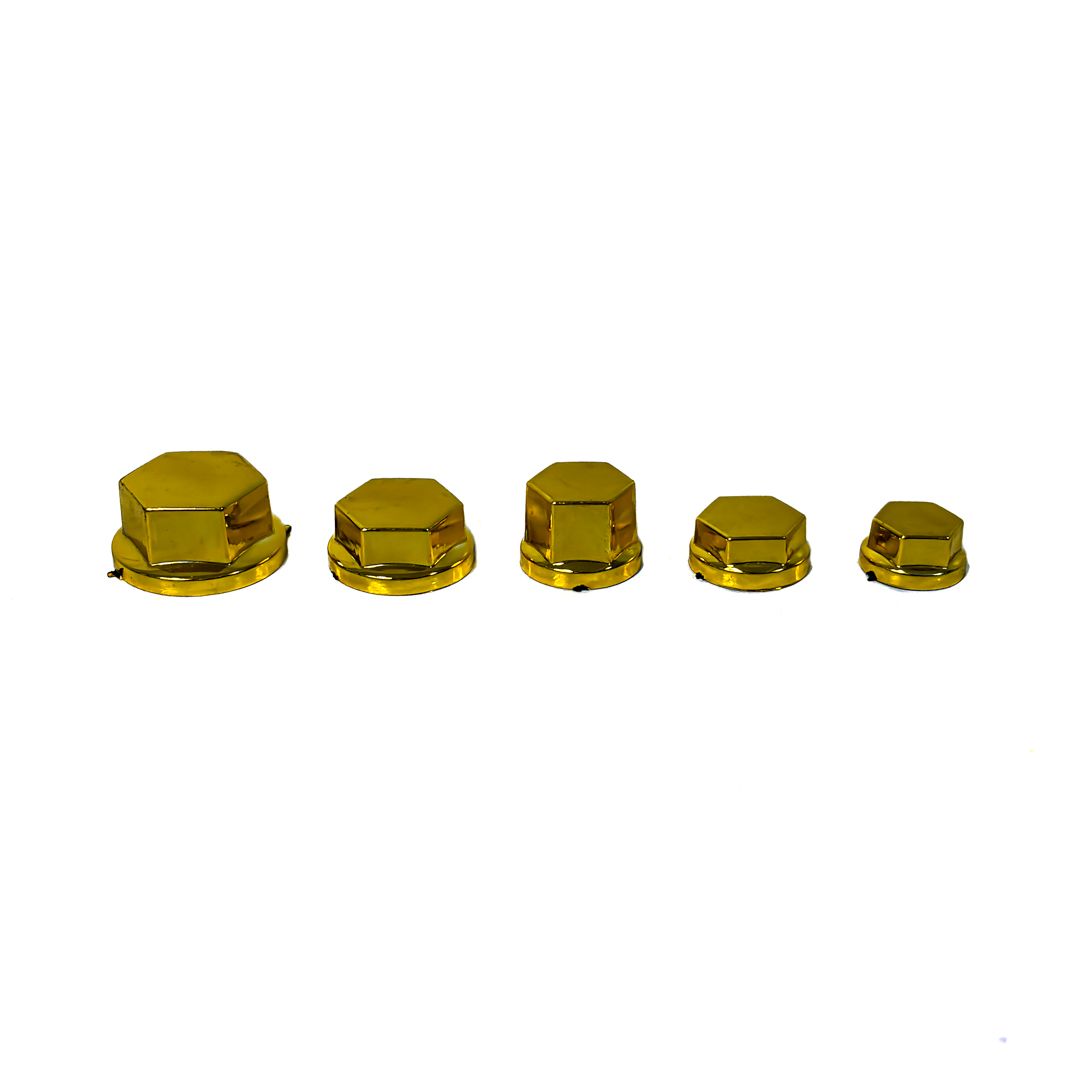 KIT DE CUBRE TORNILLOS MOTO CROMADOS SET DE 30 UNIDADES COLOR DORADO