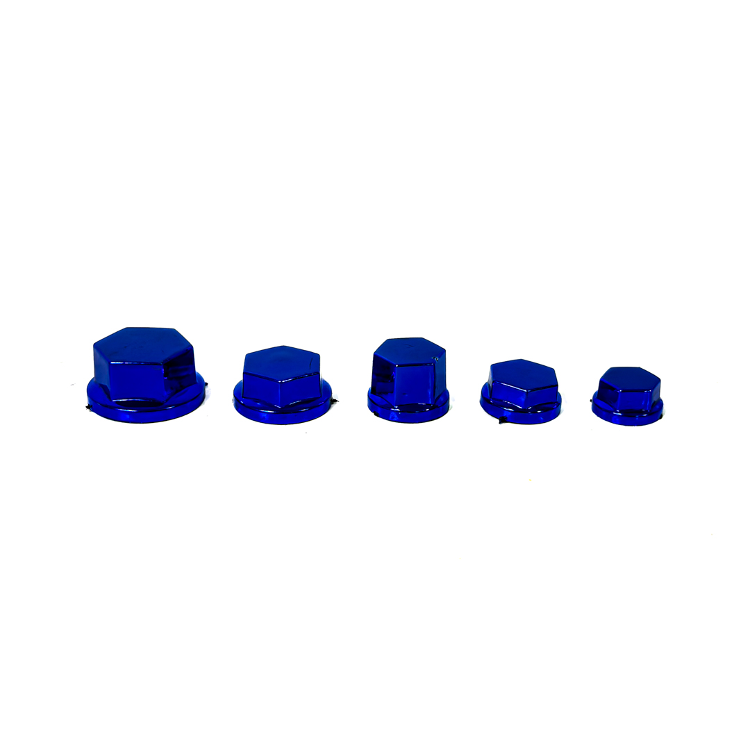 KIT DE CUBRE TORNILLOS MOTO CROMADOS SET DE 30 UNIDADES COLOR AZUL