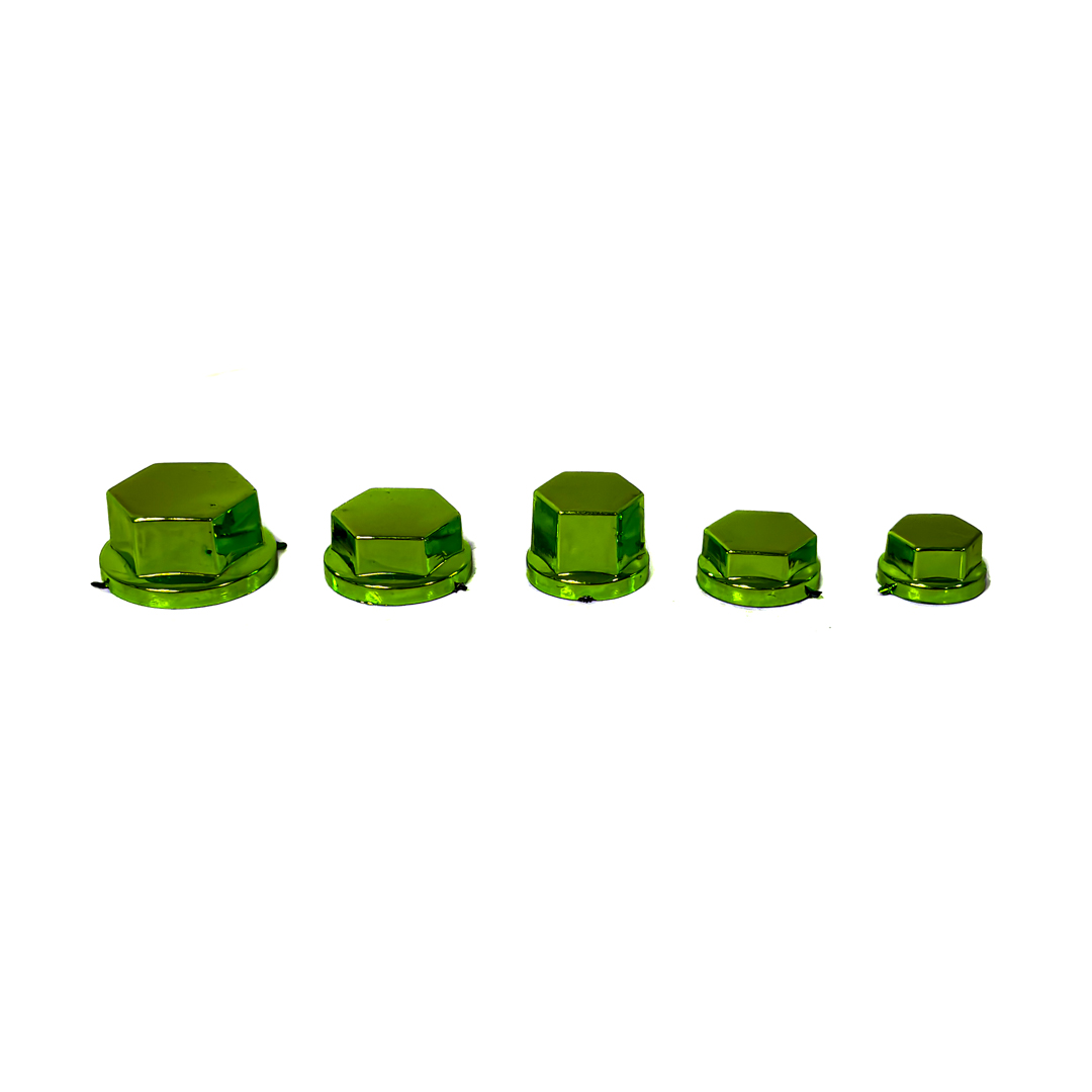 KIT DE CUBRE TORNILLOS MOTO CROMADOS SET DE 30 UNIDADES COLOR VERDE