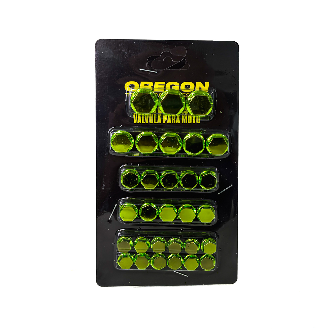 KIT DE CUBRE TORNILLOS MOTO CROMADOS SET DE 30 UNIDADES COLOR VERDE - 2