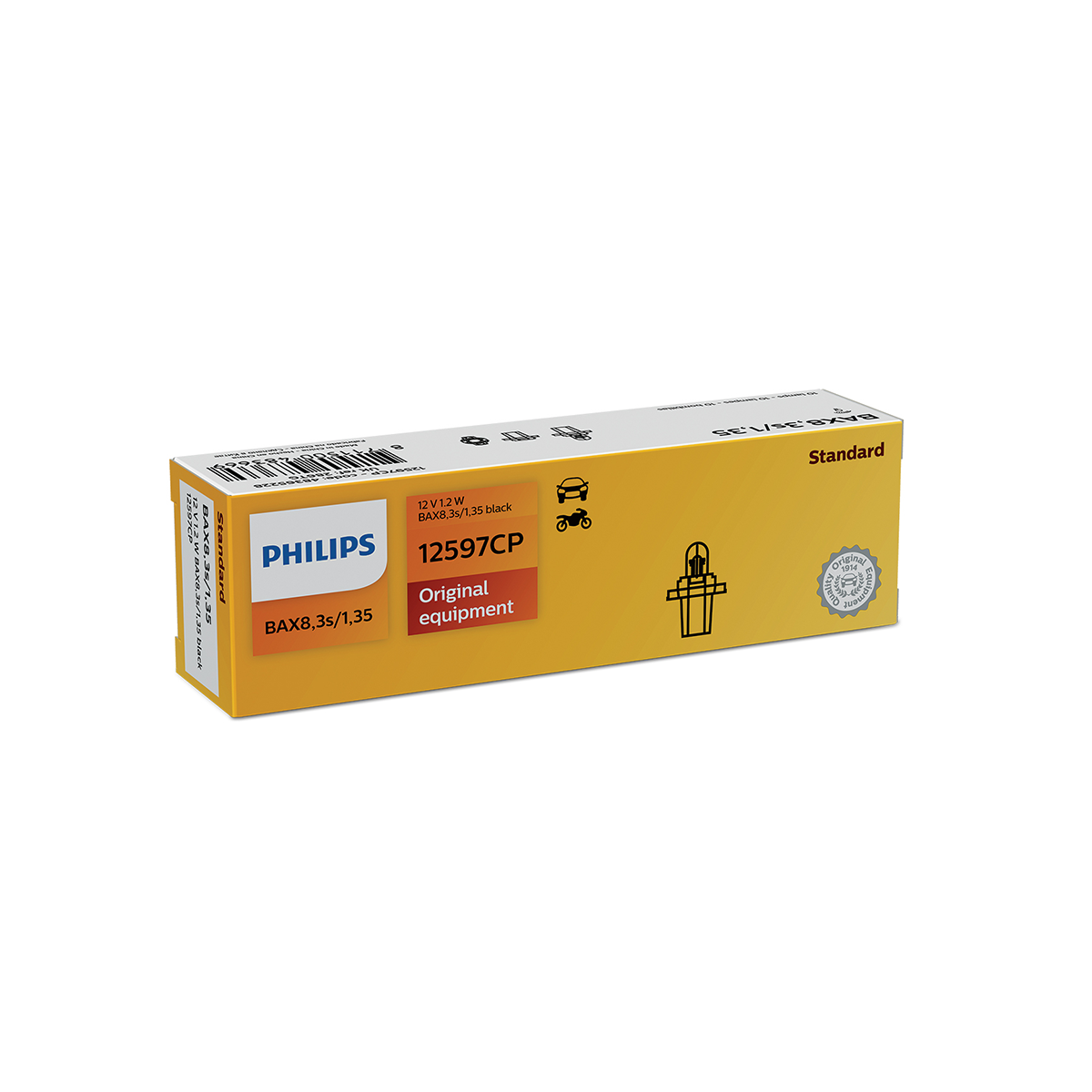 LAMPARA SEÑALIZACION 12V BAX 12597 12V 1.2W BAX8,3S/1,35 BLACK      CP - 3