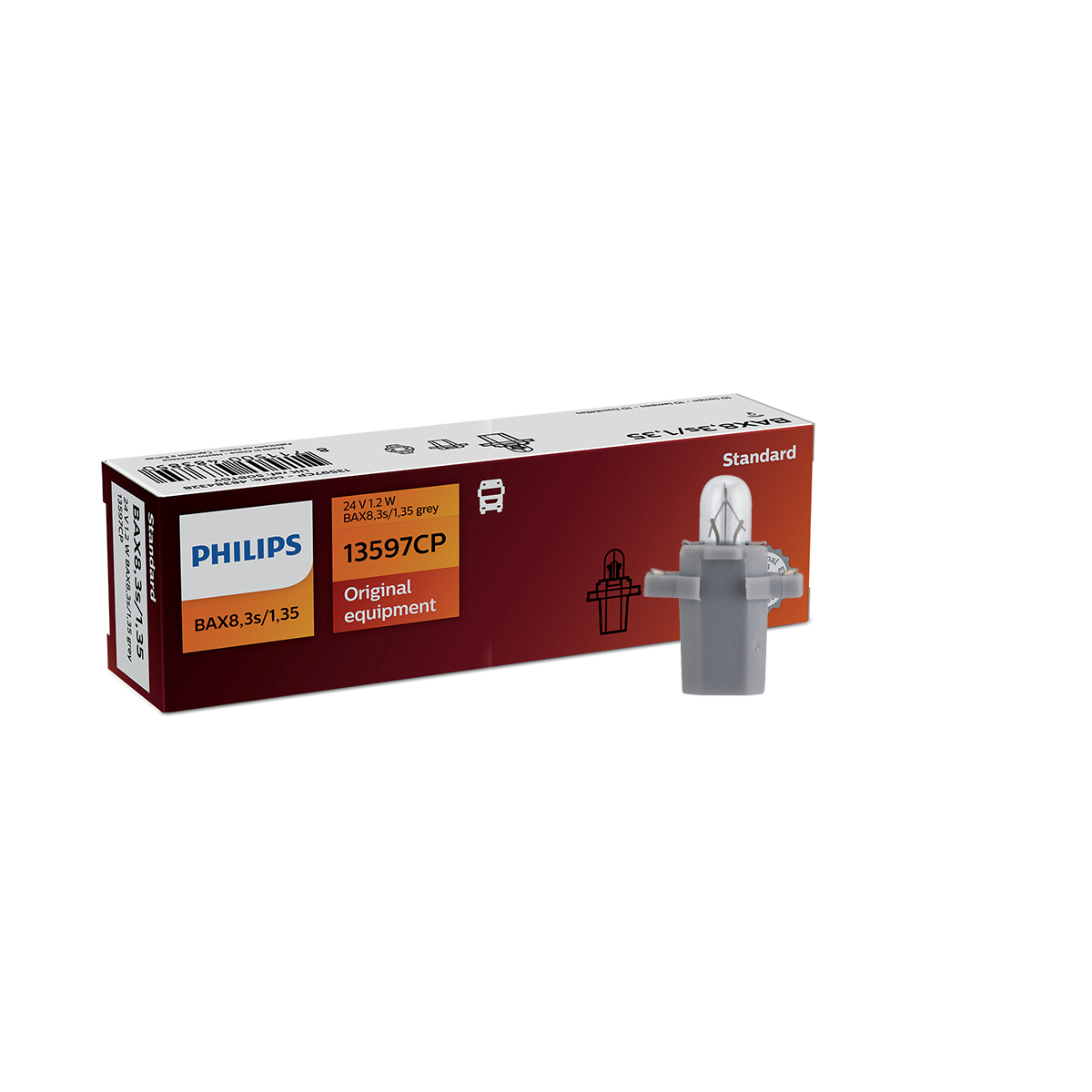 LAMPARA SEÑALIZACION 24V BAX 13597 24V 1.2W BAX8,3S/1,35 GREY         CP - 2