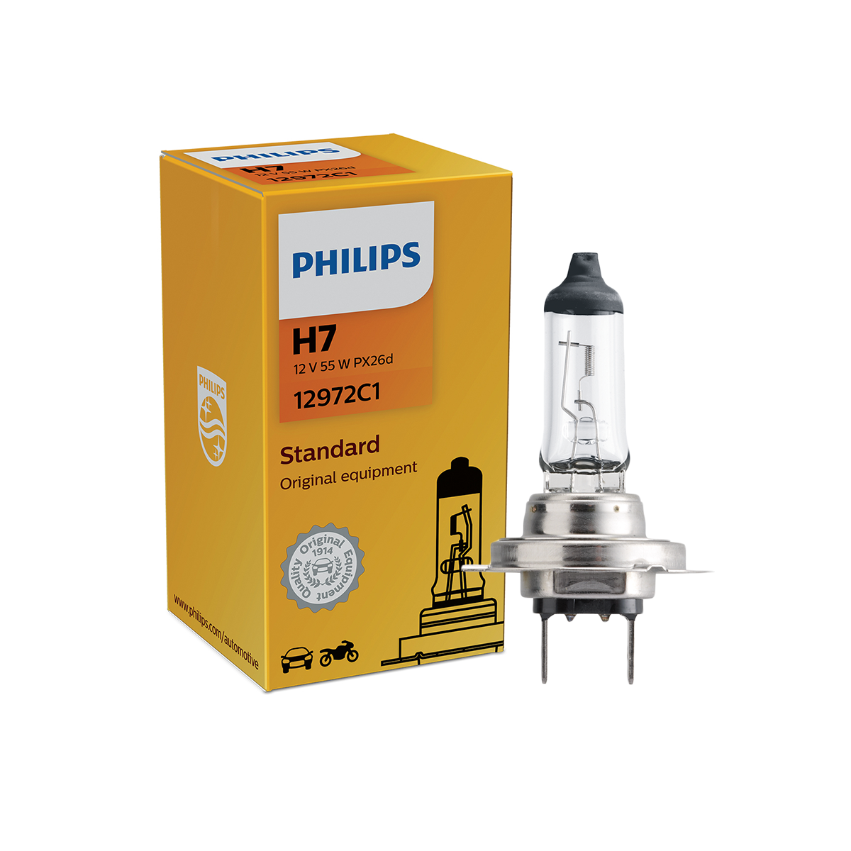 LAMPARA HALOGENA ESTANDAR 12V H7 12972 12V 55W                                         C1 CANTIDAD POR CAJA MASTER 100 - 2