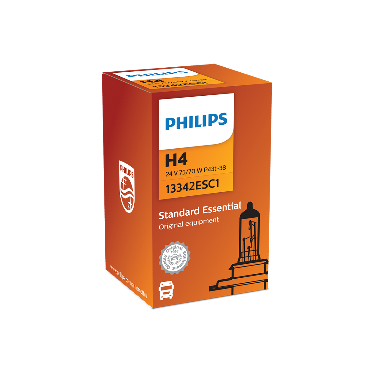 LAMPARA HALOGENA ESTANDAR 24V H4 13342 24V 75/70W P43T-38                  C1 CANTIDAD POR CAJA MASTER 100 - 4