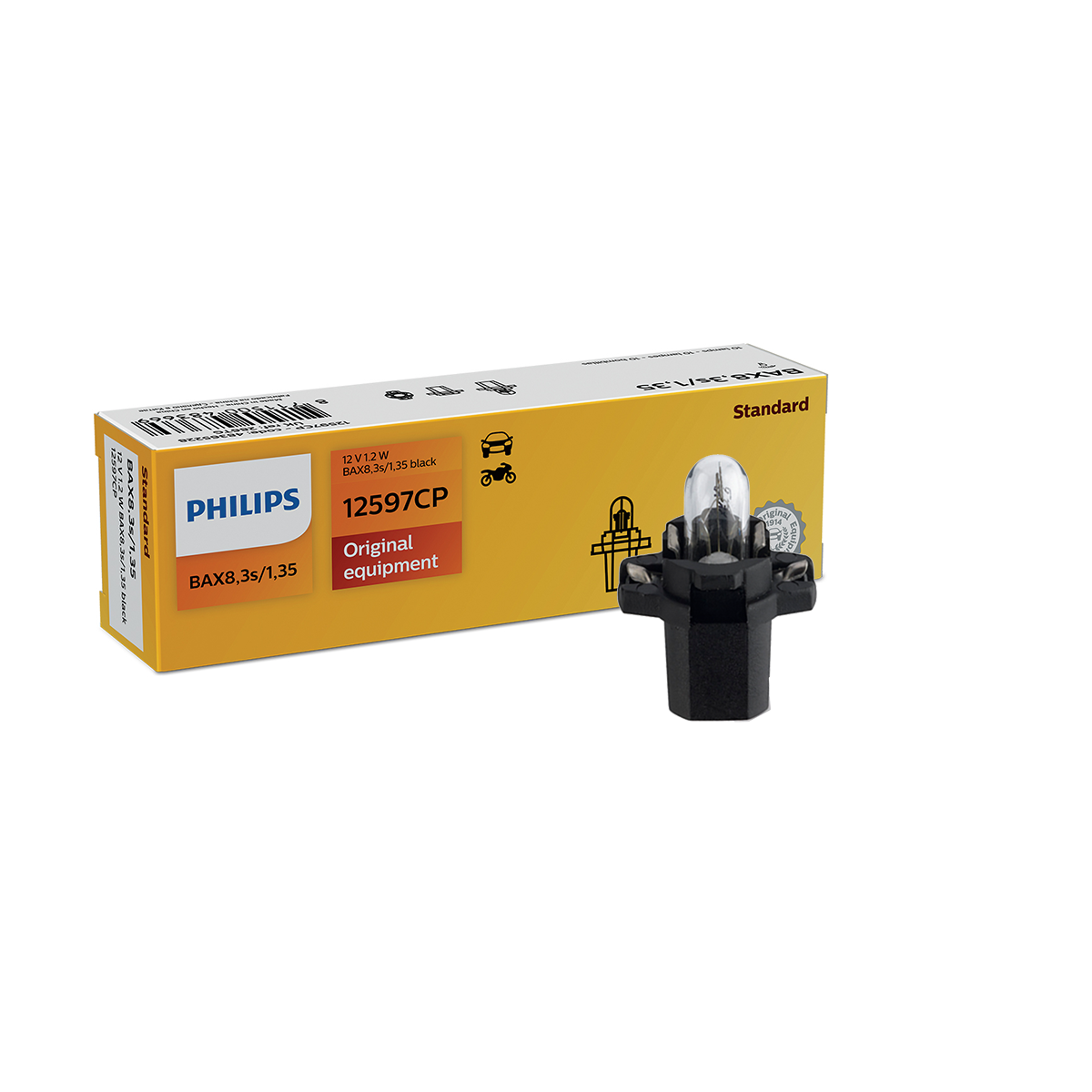 LAMPARA SEÑALIZACION 12V BAX 12597 12V 1.2W BAX8,3S/1,35 BLACK      CP - 4