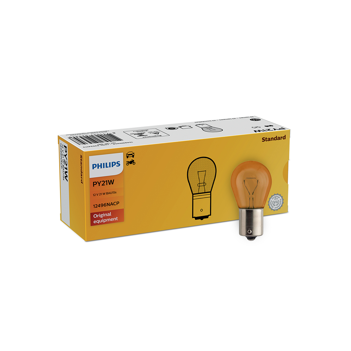 LAMPARA SEÑALIZACION 12V PY21W 12496 NA 12V     CP CANTIDAD POR CAJA MASTER 200 - 4