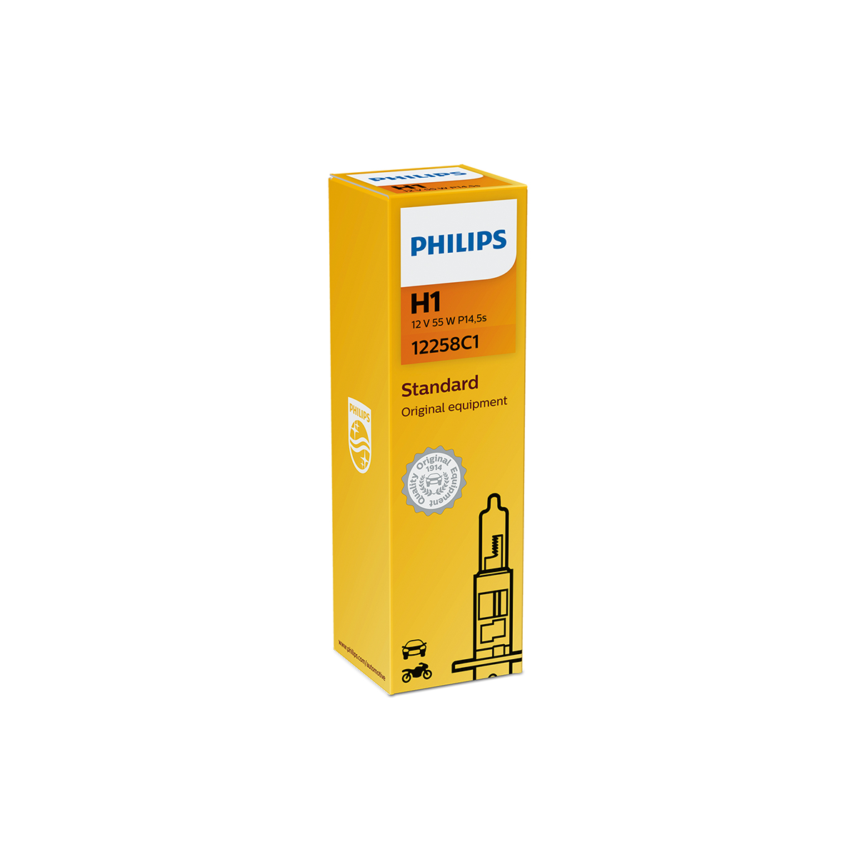 LAMPARA HALOGENA ESTANDAR 12V H1 12258 12V 55W                                        C1 CANTIDAD POR CAJA MASTER 100 - 5