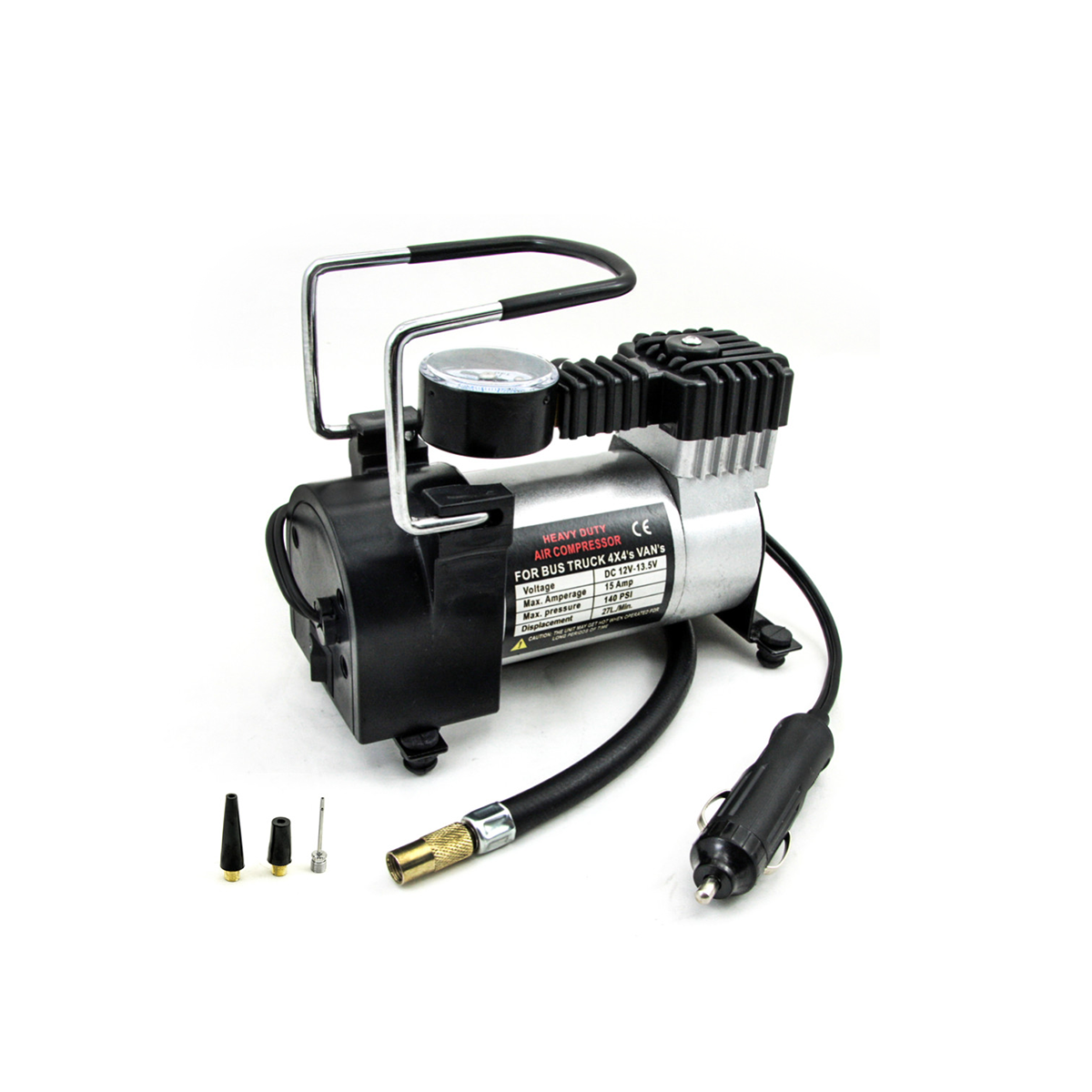 COMPRESOR COMPRESOR DE AIRE 12V, 140 PSI, CILINDRO 1X30MM 10 AMP PLATEADO 16075140MM CANTIDAD POR CAJA MASTER 16