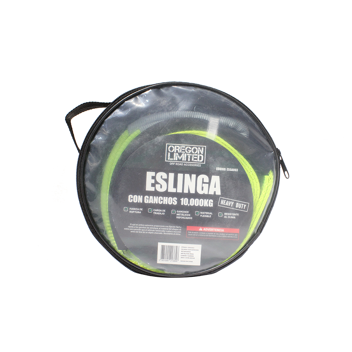 ESLINGA DE REMOLQUE 3 METROS DE LARGO X 7.5 CM DE ANCHO CAPACIDAD DE REMOLQUE 10000 KGS SIN GANCHO - 3