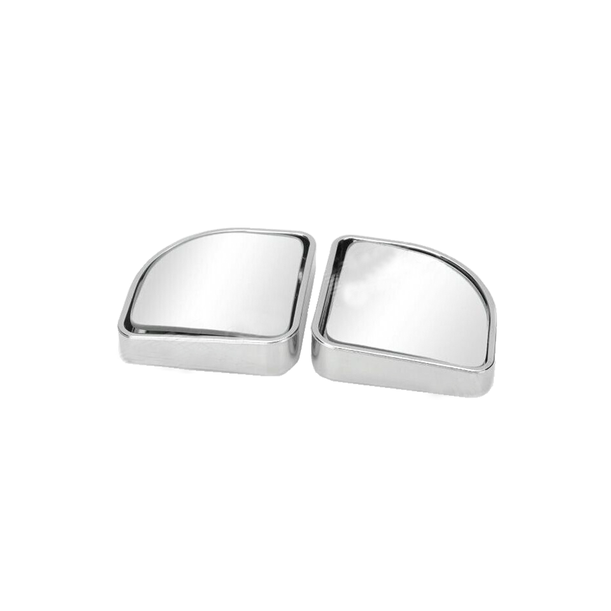 JUEGO DE ESPEJOS PUNTO CIEGO 2 JUEGO DE ESPEJOS PUNTO CIEGO 2 X 3  MEDIALUNA BORDE PLASTICO METALICO PLATEADO UNIVERSAL  - 2