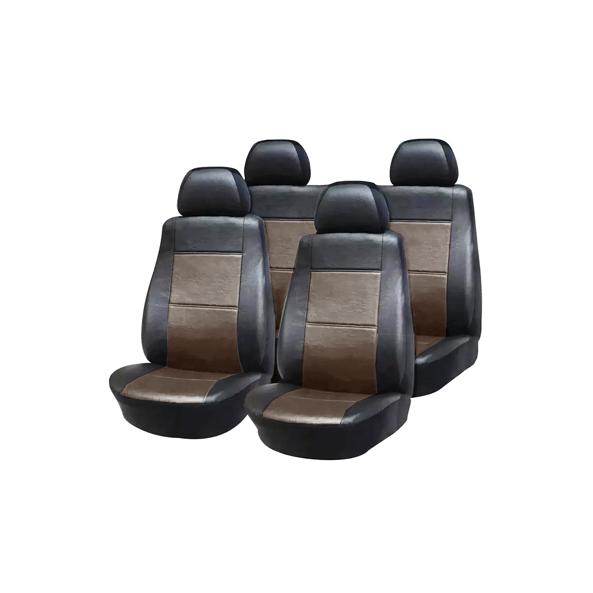 FUNDA CUBRE ASIENTO UNIVERSAL NEGRA DE TELA 2 BUTACAS +  ASIENTO TRASERO ENTERIZO - 2