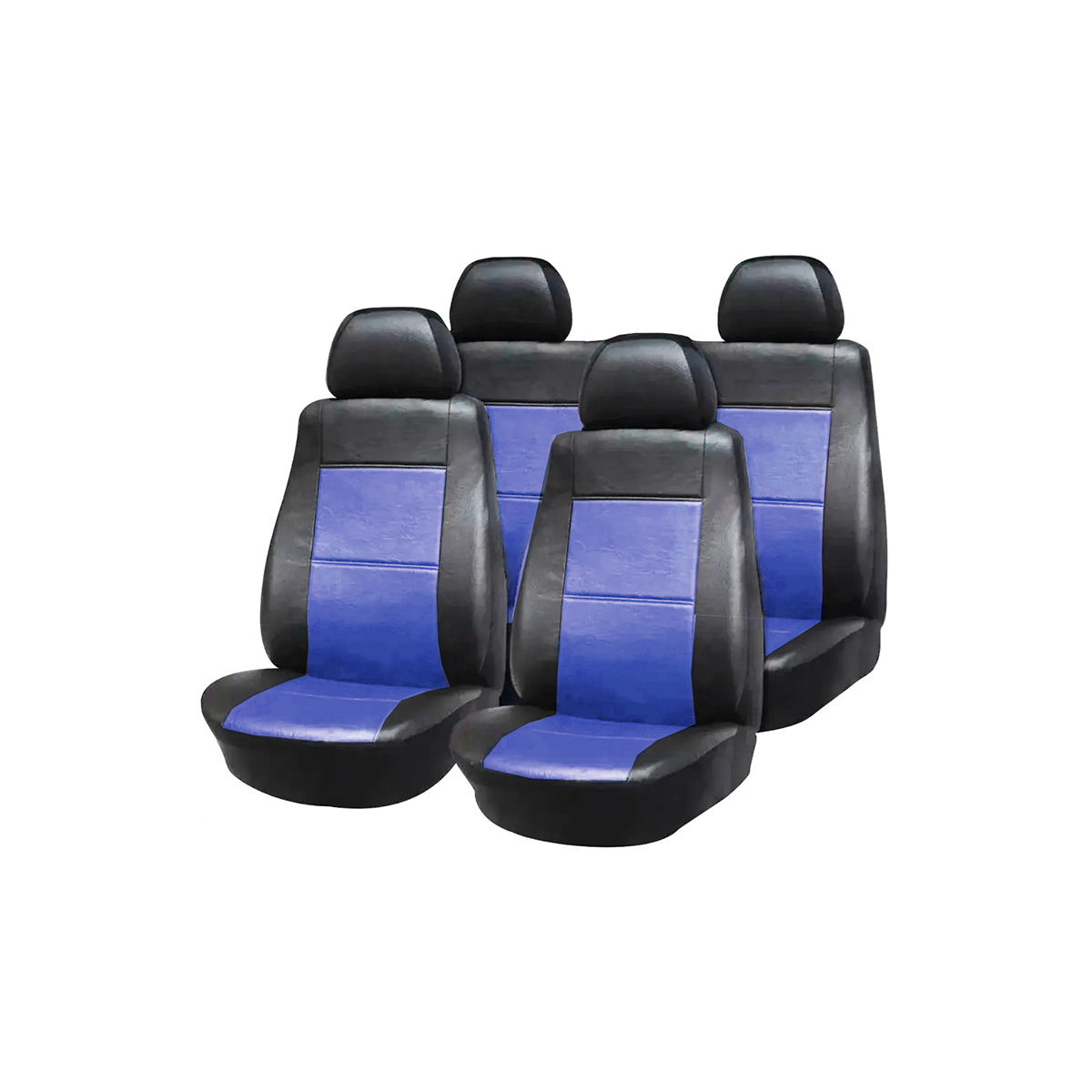 FUNDA CUBRE ASIENTO UNIVERSAL NEGRA Y GRIS DE TELA 2 BUTACAS + ASIENTO TRASERO ENTERIZO - 2