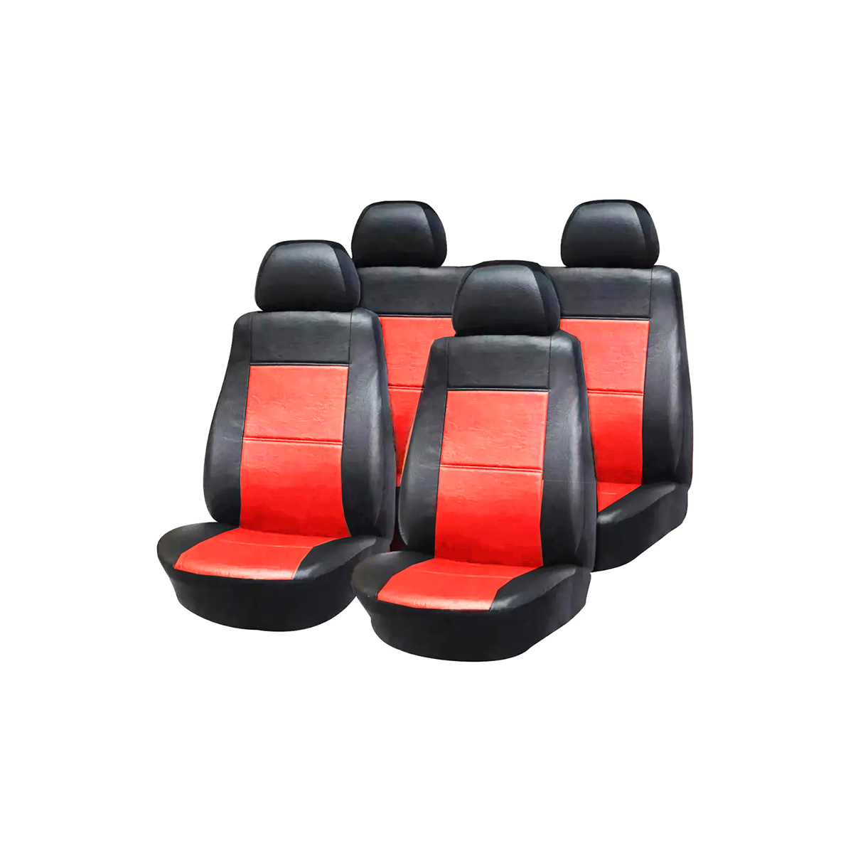 FUNDA CUBRE ASIENTO UNIVERSAL NEGRA Y AZUL DE TELA 2 BUTACAS + ASIENTO TRASERO ENTERIZO - 2