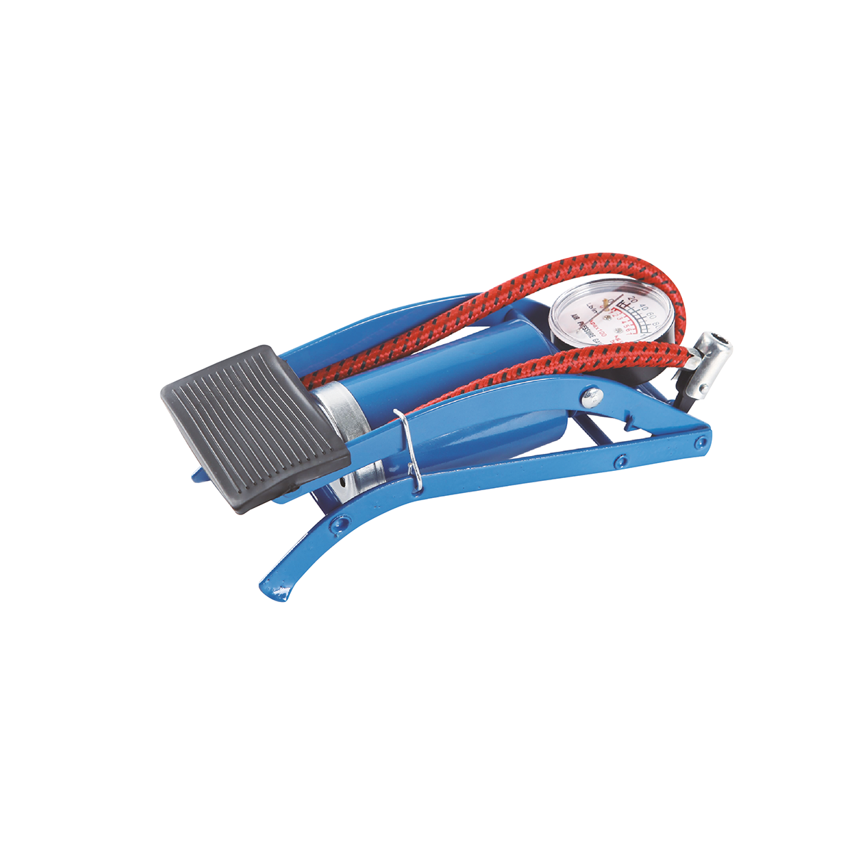 INFLADOR DE PIE COMPRESOR / INFLADOR METALICO DE PIE 55CM X 10CM  COLOR AZUL - 2