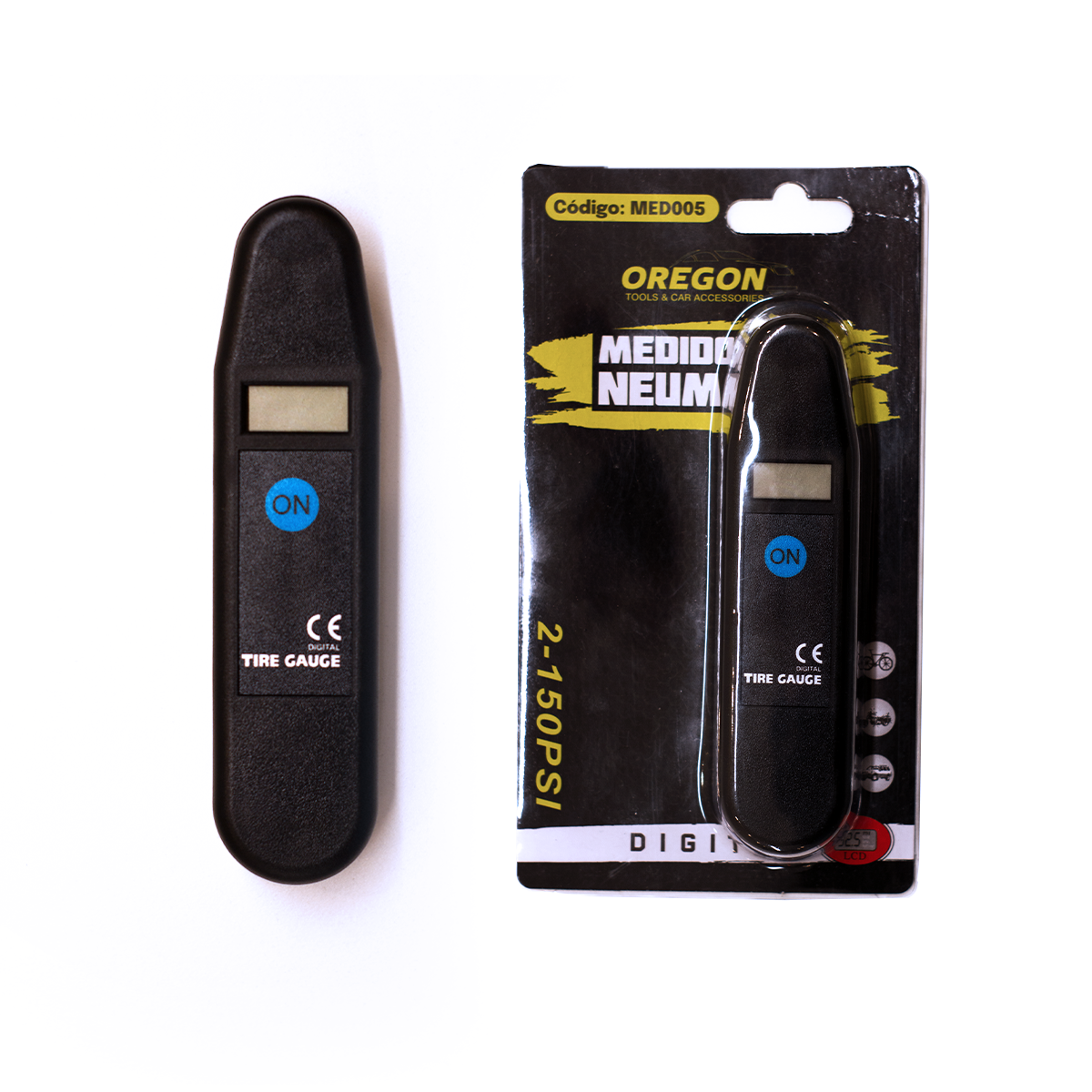 MEDIDOR DE PRESION MEDIDO DE PRESION DE NEUMATICOS DIGITAL 14.5CM X 3.6CM X 3CM 0-100PSI -  KG/CM2 CANTIDAD POR CAJA MASTER 180