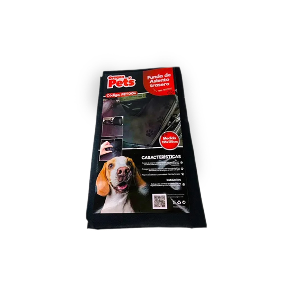 CUBRE ASIENTO TRASERO UNIVERSAL PARA MASCOTAS NEGRO DE OXFORD CON ENGANCHE EN APOYA CABEZAS DELANTERO MEDIDAS  130CM X 135CM - 4