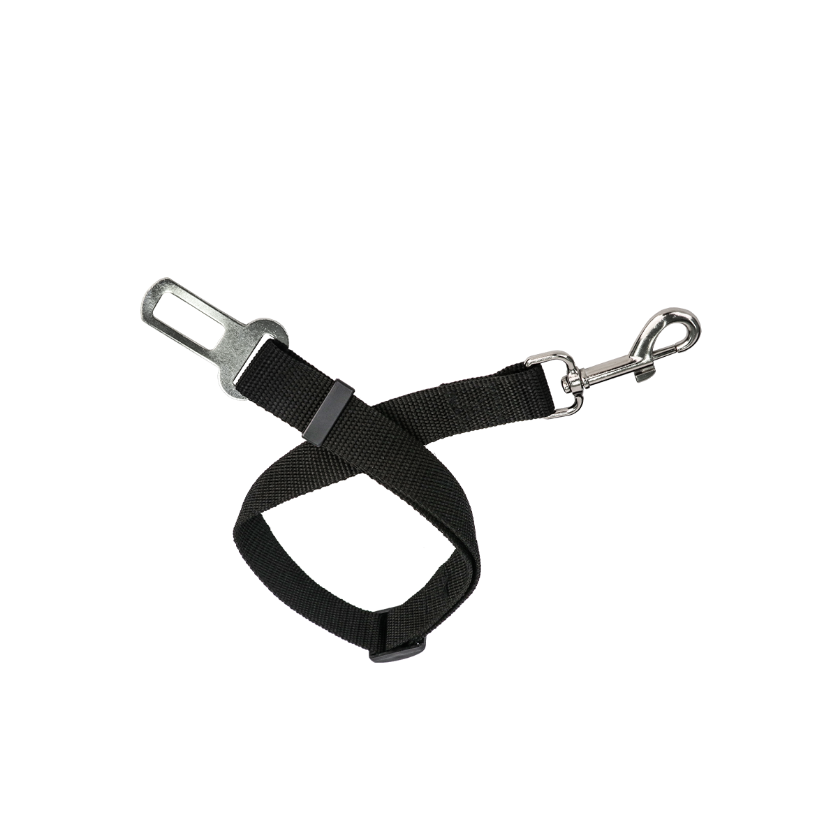 CORREA CON ENGANCHE UNIVERSAL PARA MASCOTAS CON ENGANCHE AL CINTURON DE SEGURIDAD MEDIDAS 2.5CM X 75CM. REGULABLE, SE PUEDE UTILIZAR PARA PERROS DE HASTA 25 KG.