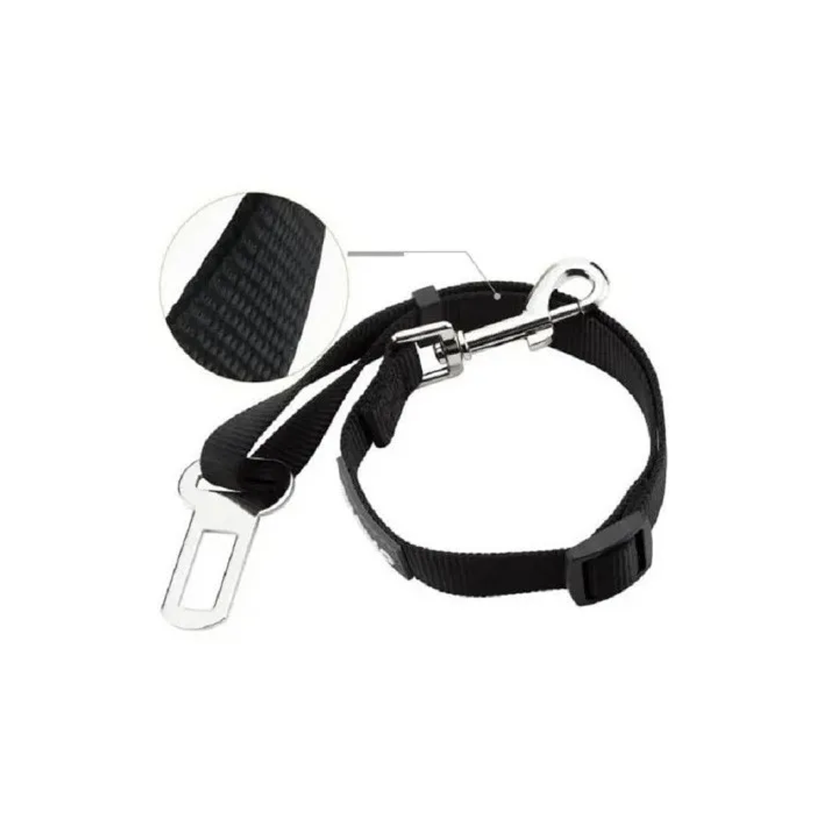 CORREA CON ENGANCHE UNIVERSAL PARA MASCOTAS CON ENGANCHE AL CINTURON DE SEGURIDAD MEDIDAS 2.5CM X 75CM. REGULABLE, SE PUEDE UTILIZAR PARA PERROS DE HASTA 25 KG. - 2