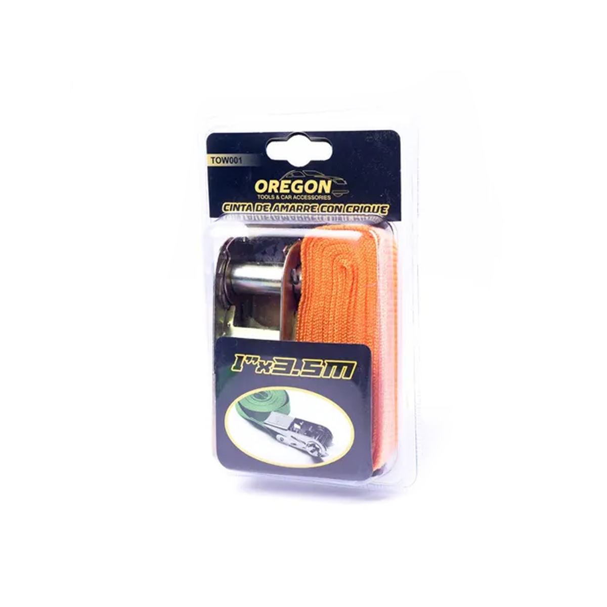 CINTA DE AMARRE CINTA DE AMARRE CON CRIQUE 1 X 3,5 METROS  (1 PIEZA) NARANJA UNIVERSAL CANTIDAD POR CAJA 50 - 3
