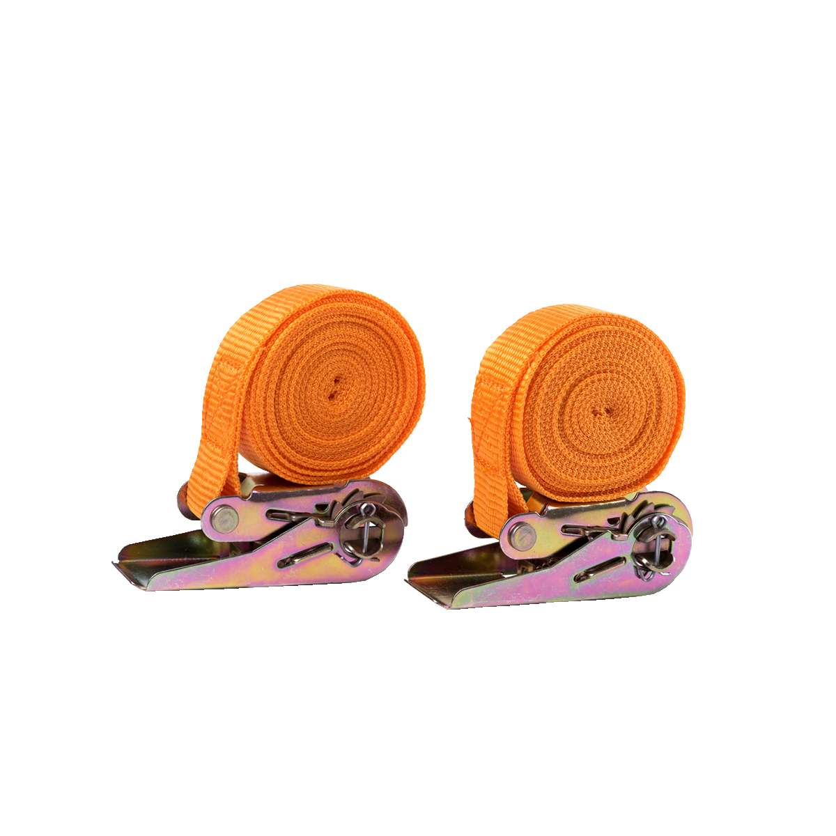CINTA DE AMARRE CINTA DE AMARRE CON CRIQUE 1 X 3,5 METROS  (2 PIEZAS) NARANJA UNIVERSAL CANTIDAD POR CAJA 50