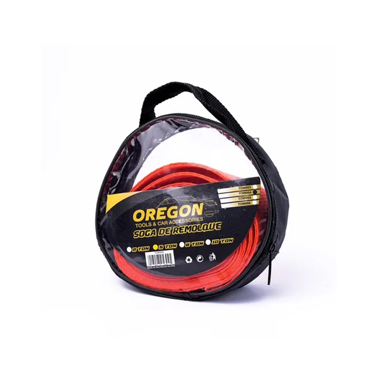 SOGA DE REMOLQUE SOGA DE REMOLQUE CON GANCHOS METALICOS 5 TON NARANJA UNIVERSAL CANTIDAD POR CAJA 24 - 4