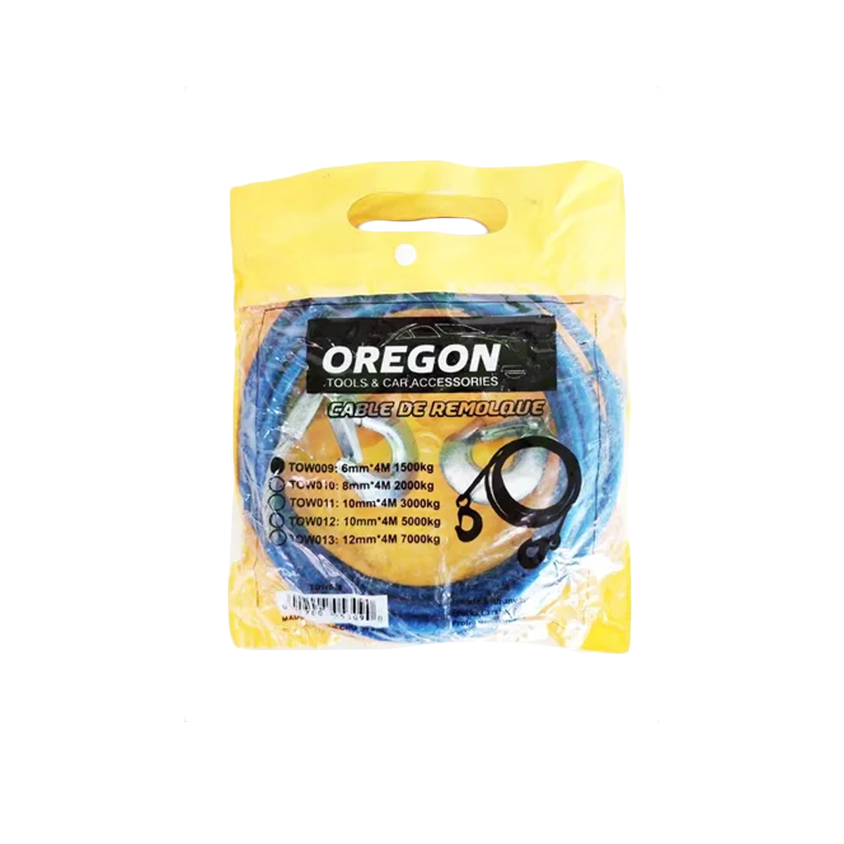 LINGA DE REMOLQUE LINGA DE ACERO METALICA 6MM X 4 METROS HASTA 1500KGS AZUL UNIVERSAL CANTIDAD POR CAJA 20 - 2