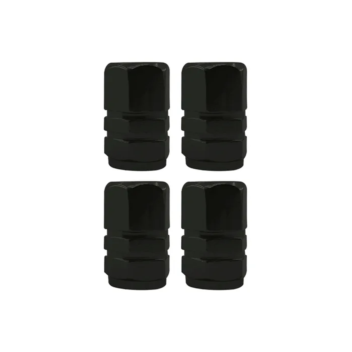 JUEGO DE TAPITAS  DE VALVULA DEPORTIVA JUEGO DE TAPITAS  DE VALVULA DEPORTIVA METALIZADA 4 PCS NEGRO UNIVERSAL - 2