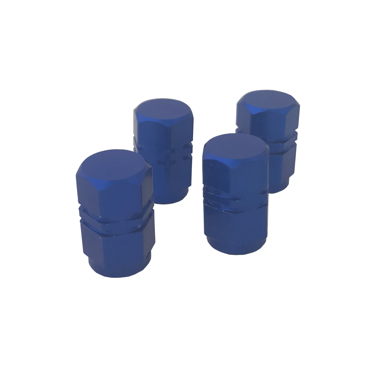 JUEGO DE TAPITAS  DE VALVULA DEPORTIVA JUEGO DE TAPITAS  DE VALVULA DEPORTIVA METALIZADA 4 PCS AZUL UNIVERSAL CANTIDAD POR CAJA MASTER 500