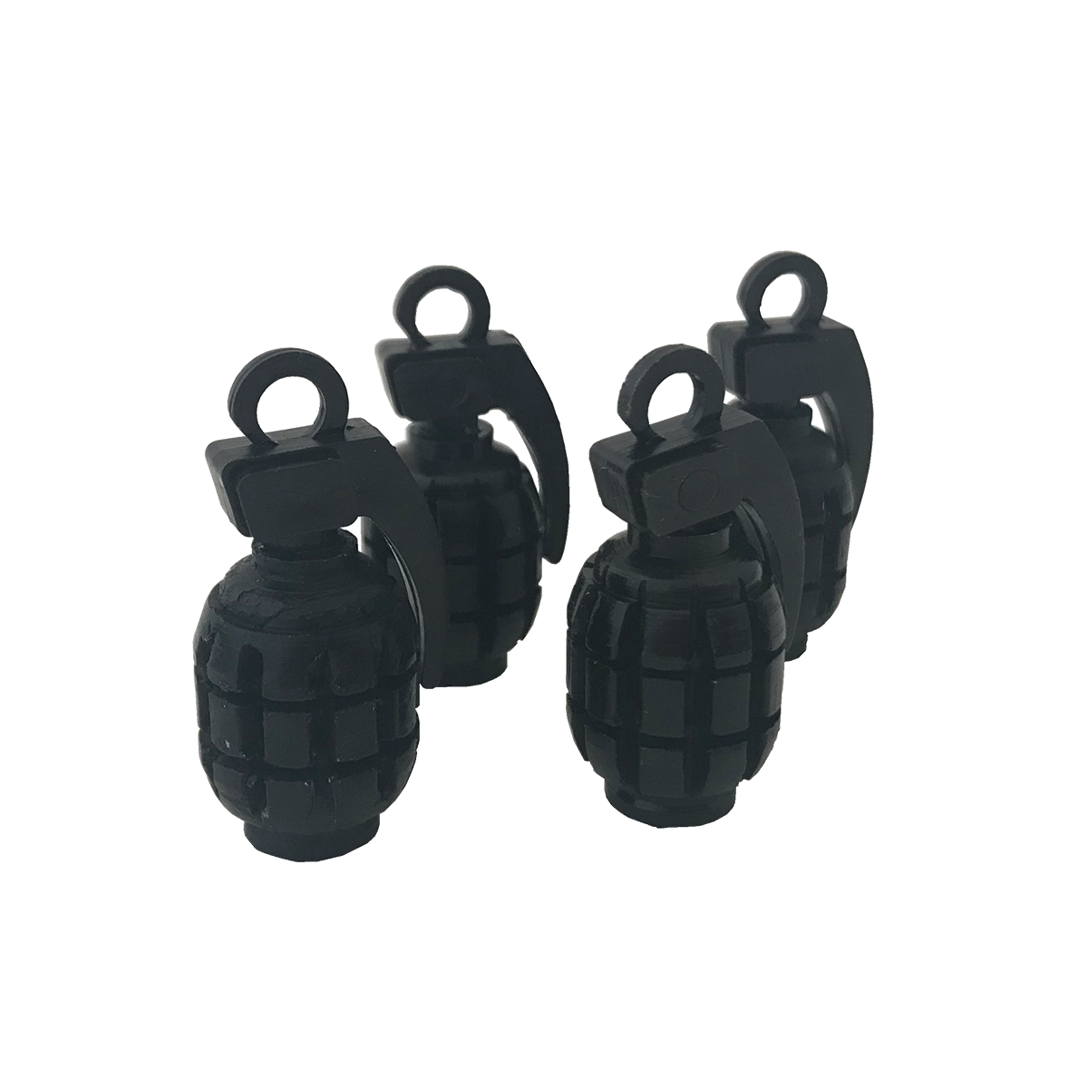 JUEGO DE TAPITAS  DE VALVULA DEPORTIVA JUEGO DE TAPITAS  DE VALVULA GRANADA METALIZADA 4 PCS NEGRO UNIVERSAL