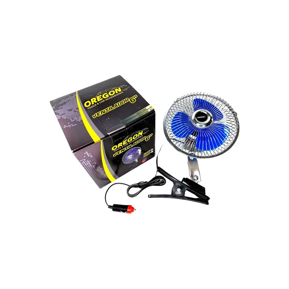 VENTILADOR VENTILADOR METALICO 6 12V UNIVERSAL CON CLIP PLATEADO 6 DIAMETRO 180MM CANTIDAD POR CAJA 12 - 4