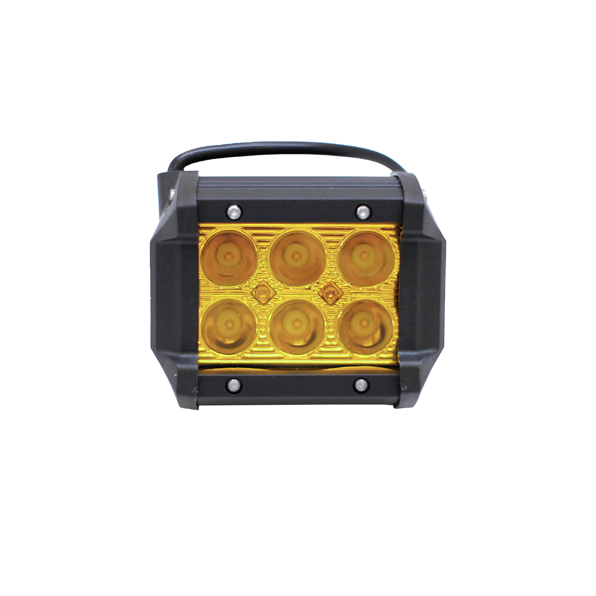 OFF ROAD BARRA DE LED EPISTAR RECTA BARRA DE 6 LED 18 WATTS AMBAR - EPISTAR 9,8 CM DE LARGO) -  CARCAZA DE ALUMINIO - HAZ DE LUZ SPOT - 3