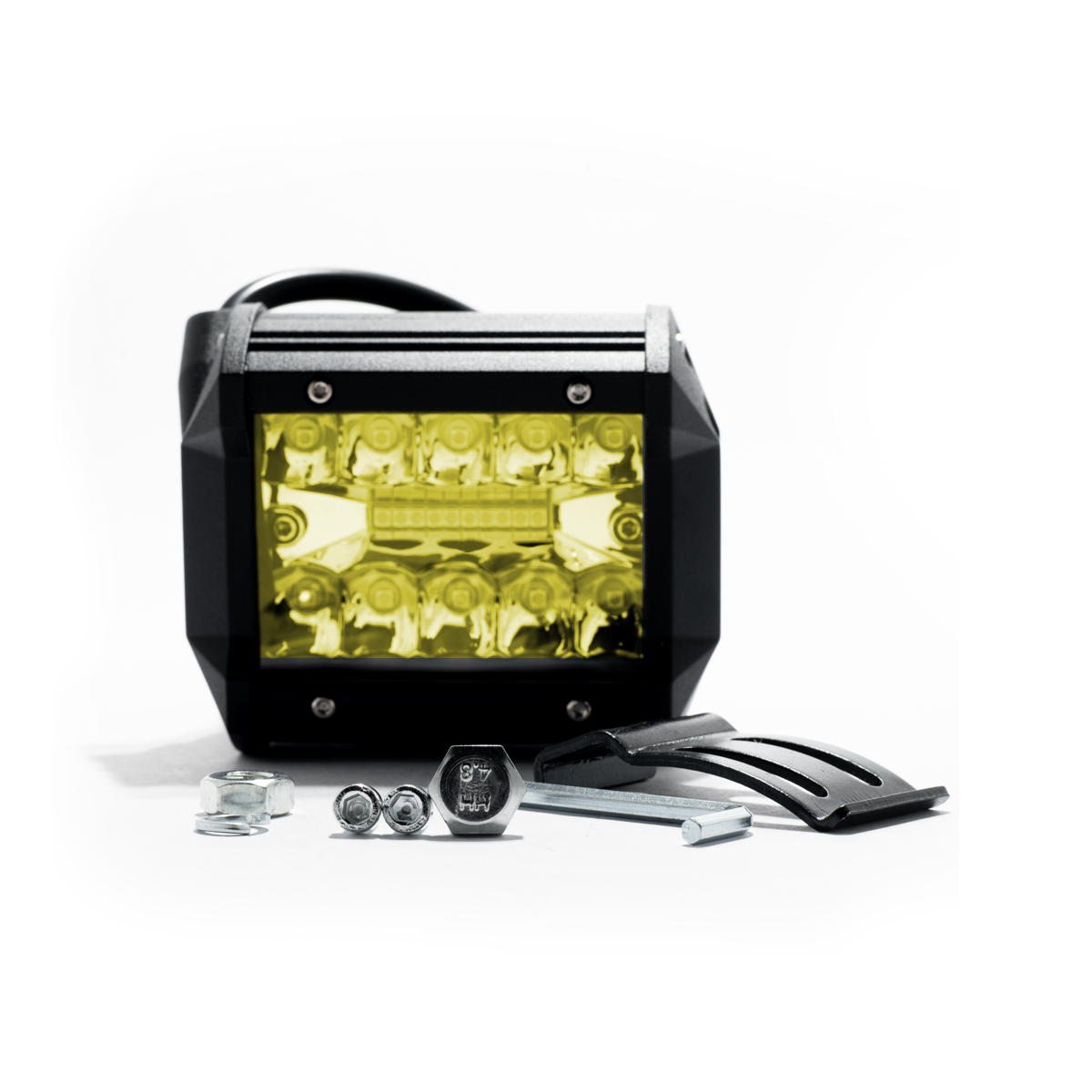 OFF ROAD BARRA DE LED MAX RECTA BARRA DE LED DE 18 WATTS CON TIRA DISPLAY 3030 SMD  -  9.8 CM DE LARGO COLOR AMBAR 12V / 24V - CARCAZA DE ALUMINIO - HAZ DE LUZ SPOT (CODIGO ANTERIOR: BAR9918AMB) - 2